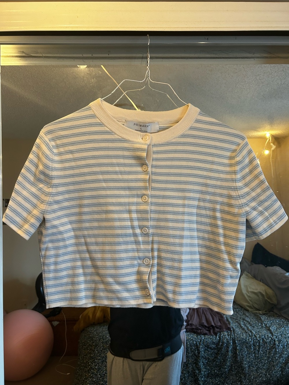 Primark Blue and Cream Striped Buttoned Shirt
